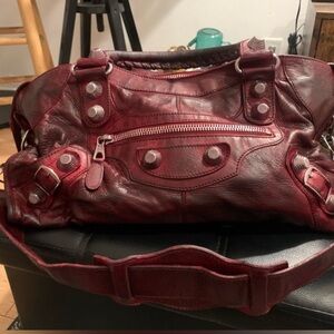 Balenciaga Burgundy City Bag